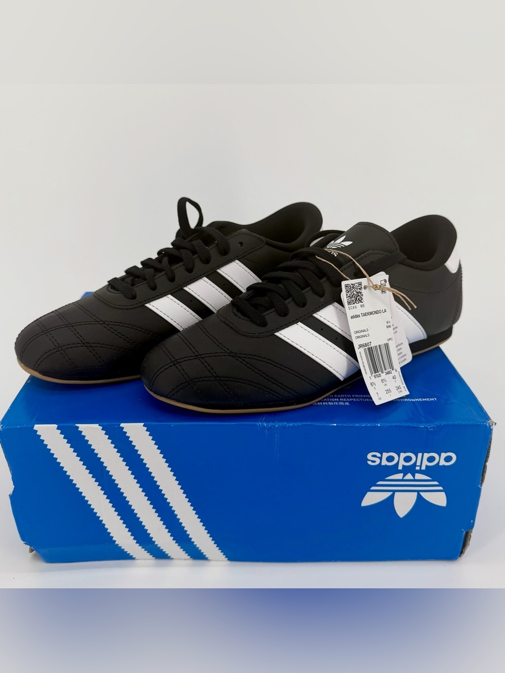 adidas Taekwondo Lace J JR6807 Black White Gum US 7 New With Box